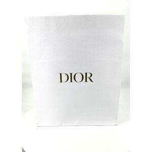 Dior White Textured Paper Gift Bag With Gold Logo & Rope Handles XXL